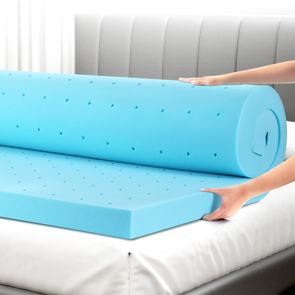 Giselle Bedding Memory Foam Mattress Topper Ventilated Cool Gel 8cm King Single Giselle Bedding