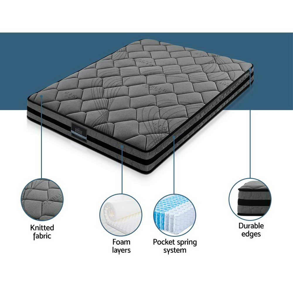 Giselle Bedding Wendell Pocket Spring Mattress 22cm Thick Queen Giselle Bedding