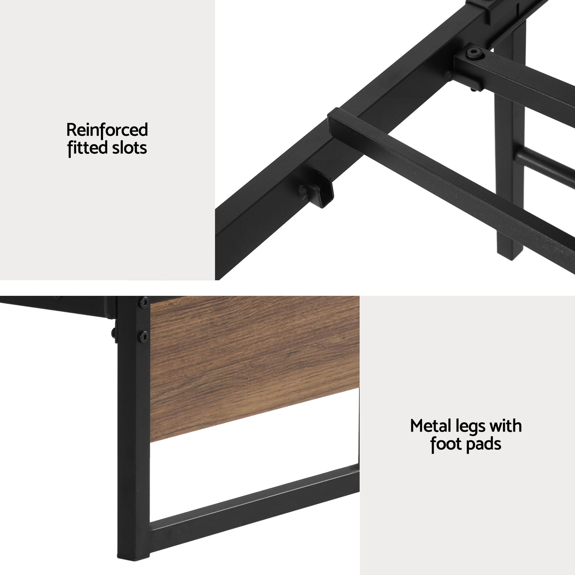 Artiss Bed Frame Metal Frame Double Size Bed Base 2 Drawers OSLO Awezingly