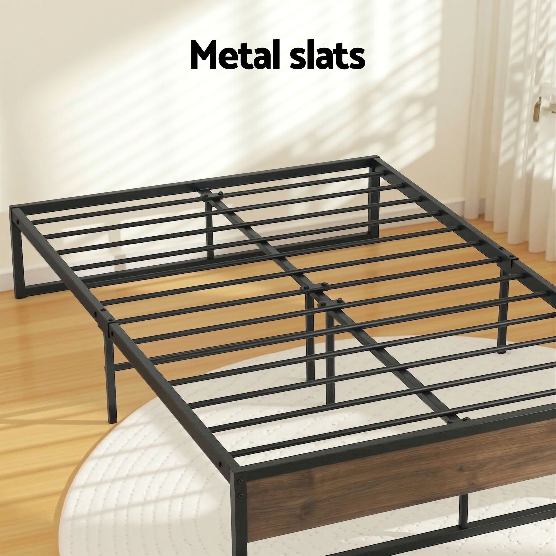 Artiss Bed Frame Metal Frame Queen Size Bed Base 2 Drawers OSLO Awezingly