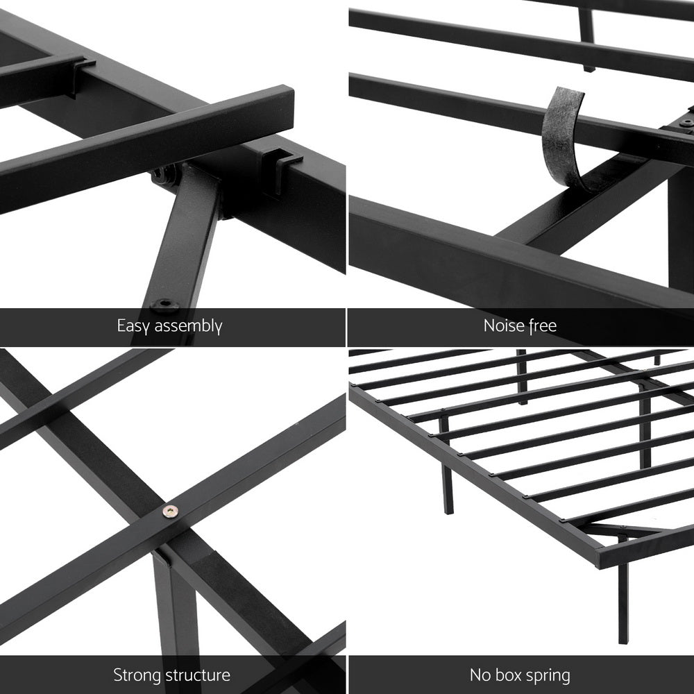 Artiss Double Bed Frame,Floating Metal Bed Frame with Smart LED Lights - Sturdy Metal Platform Bed Base, Silent Design, Tool-Free Assembly, 300KG Capacity for Home/Hotel/Master Bedroom Artiss