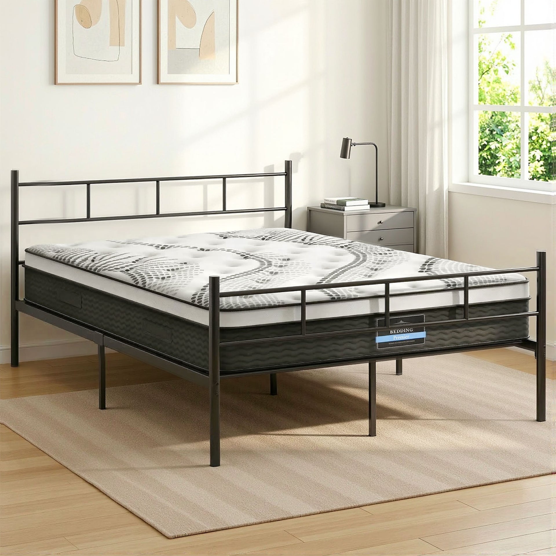 Artiss Bed Frame Double Metal Bed Frames SOL with Mattress Awezingly