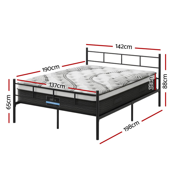 Artiss Bed Frame Double Metal Bed Frames SOL with Mattress Awezingly
