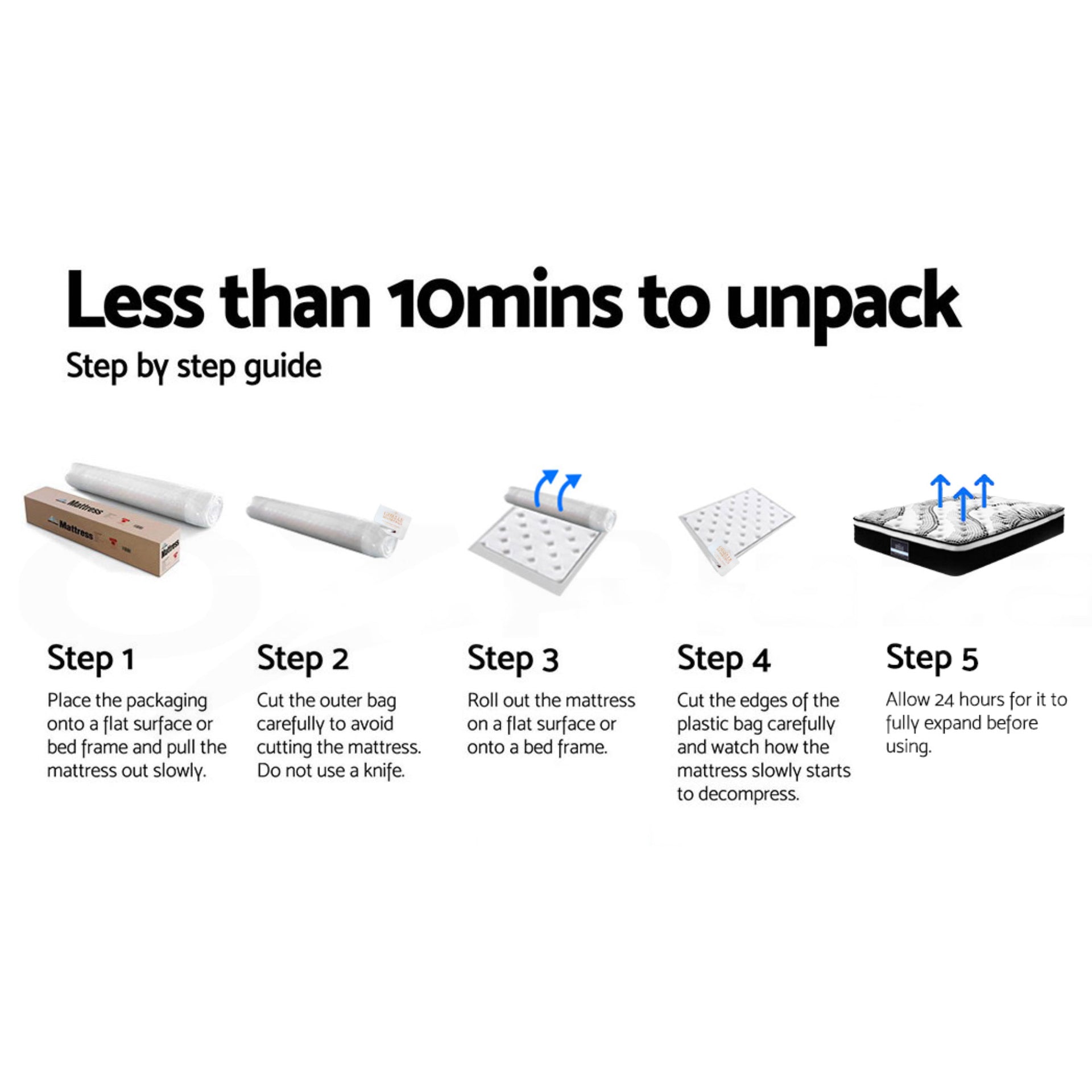 Artiss Bed Frame Double Metal Bed Frames SOL with Mattress Awezingly