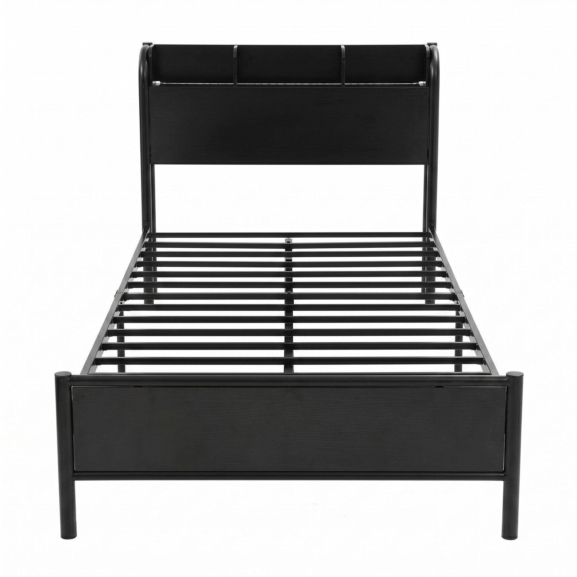 Artiss Bed Frame Single Size with Storage Shelf Headboard Charging Station GRID Awezingly