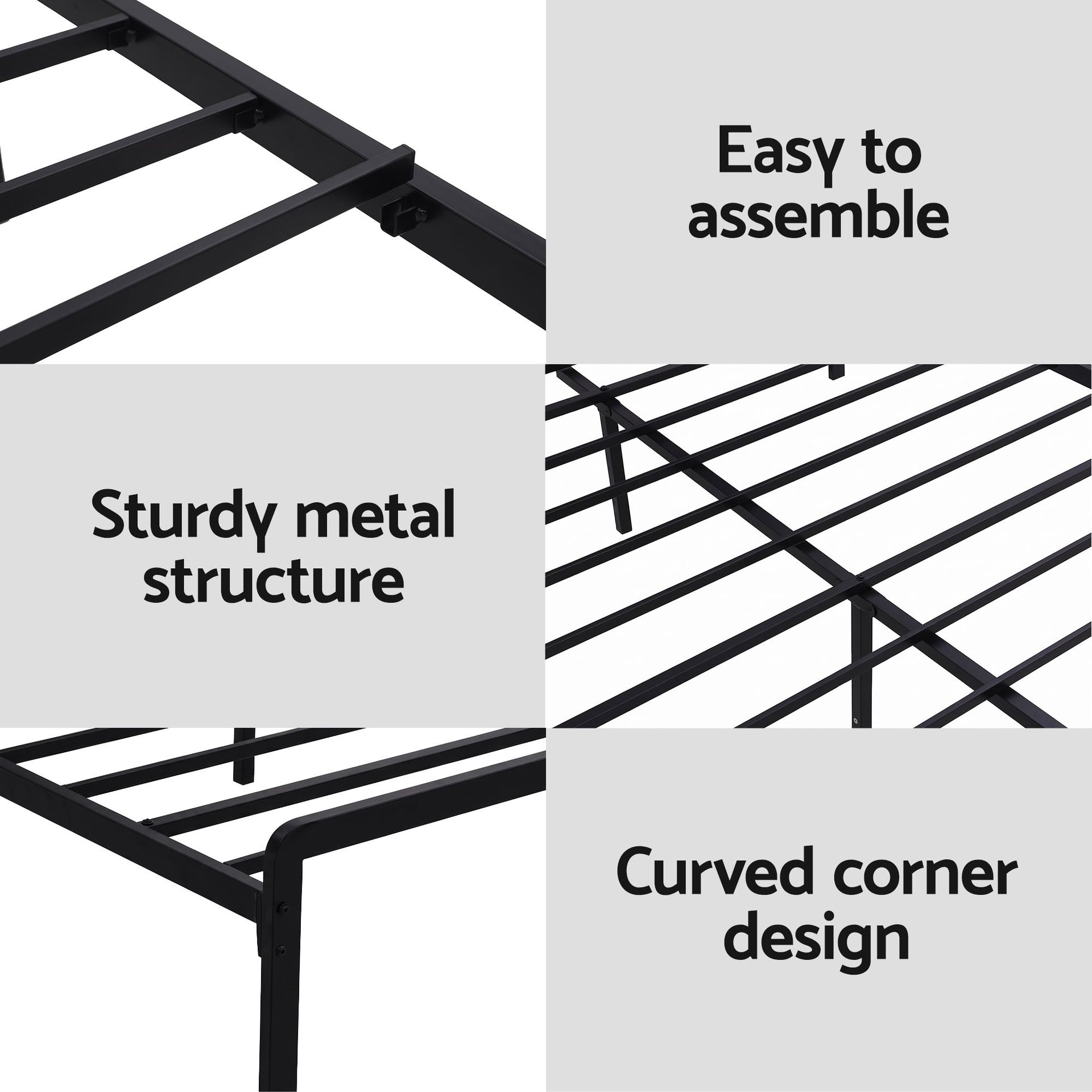 Artiss Bed Frame Queen Size LED Metal Bed Base with Charging Station LAN Awezingly