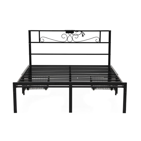 Artiss Double Bed Frame with Charging Station & Storage Drawers Metal Awezingly