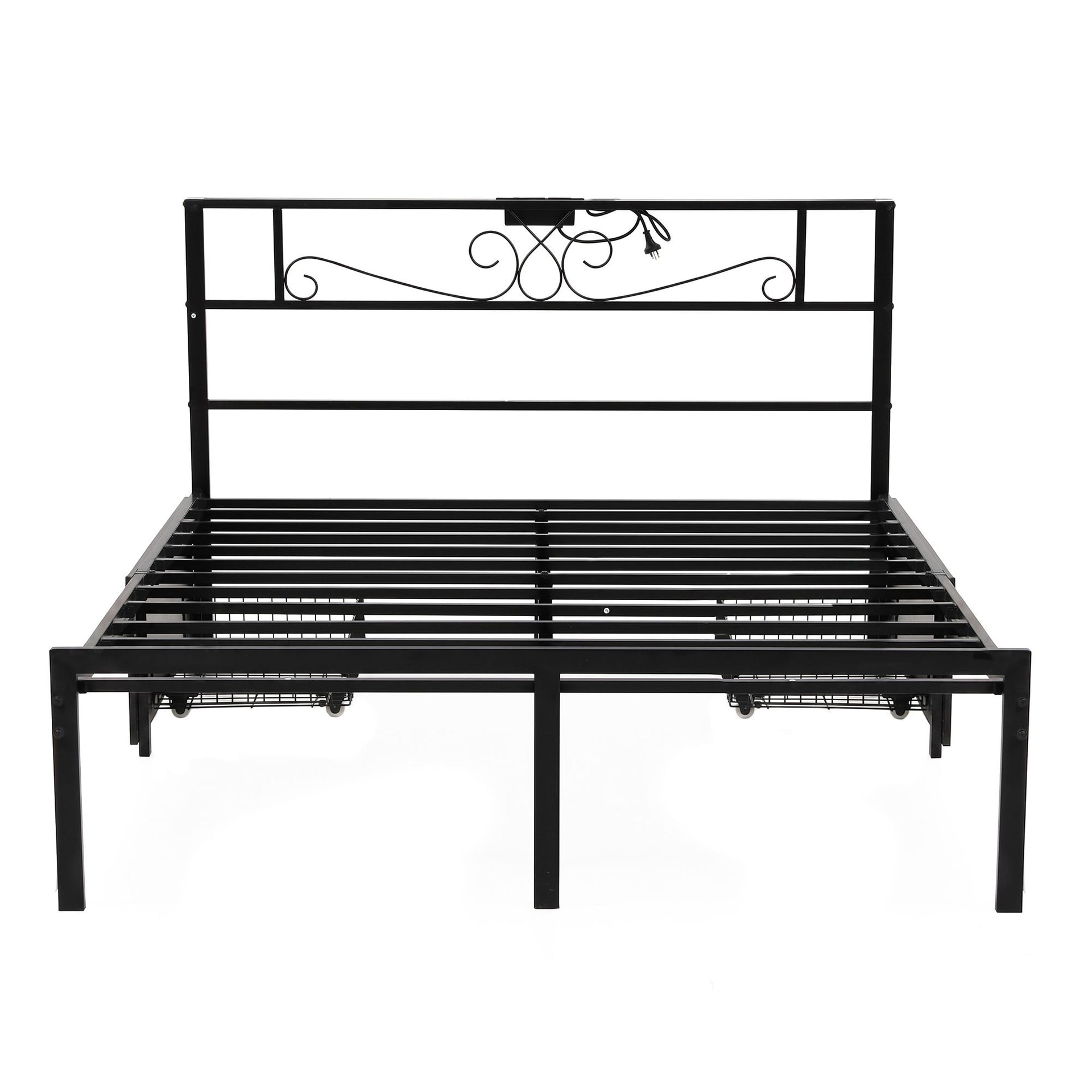 Artiss Queen Bed Frame with Charging Station & Storage Drawers Metal Awezingly