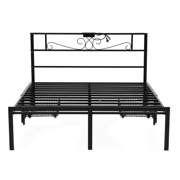 Artiss Queen Bed Frame with Charging Station & Storage Drawers Metal Awezingly