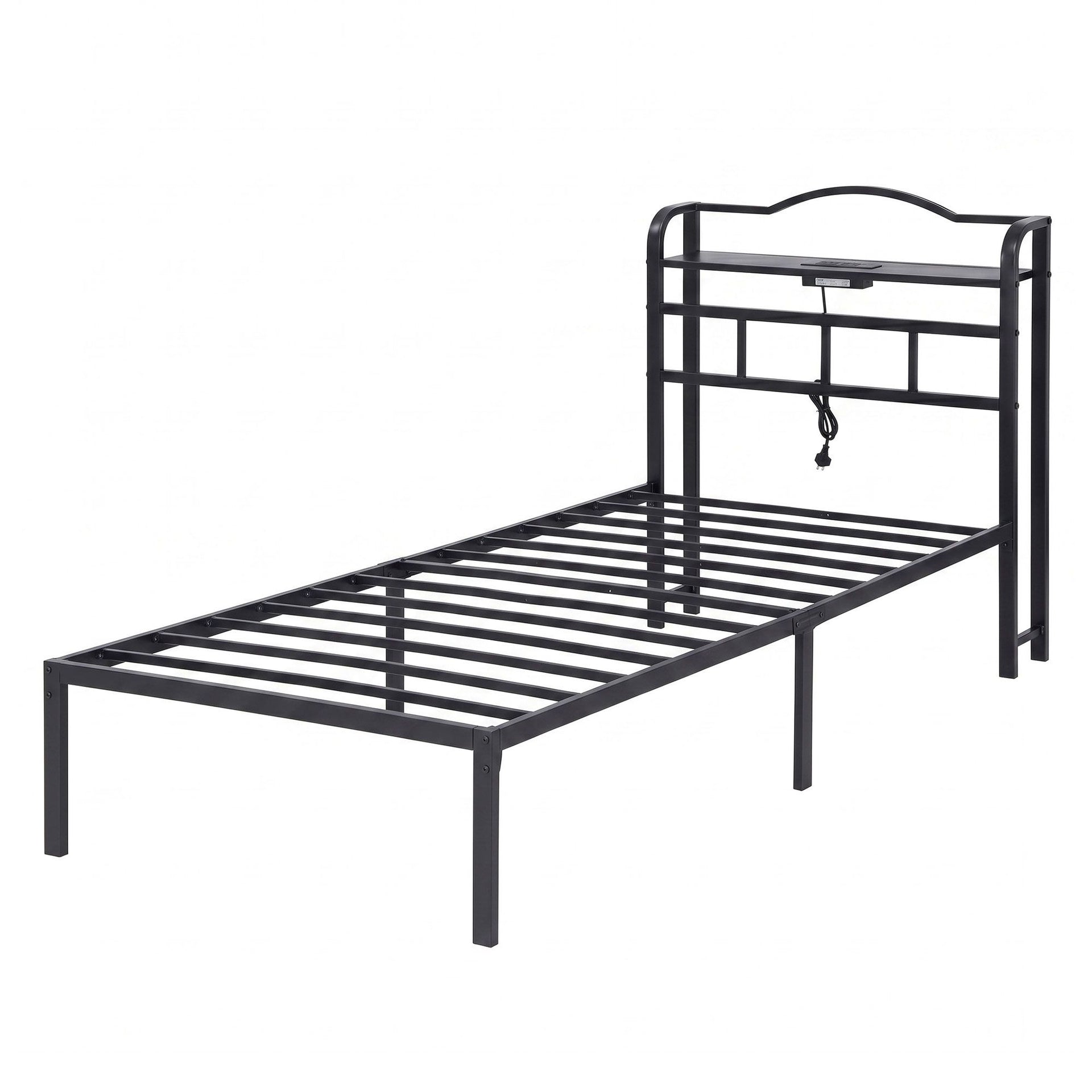 Artiss Bed Frame Single Size with Charging Station WAVE Awezingly