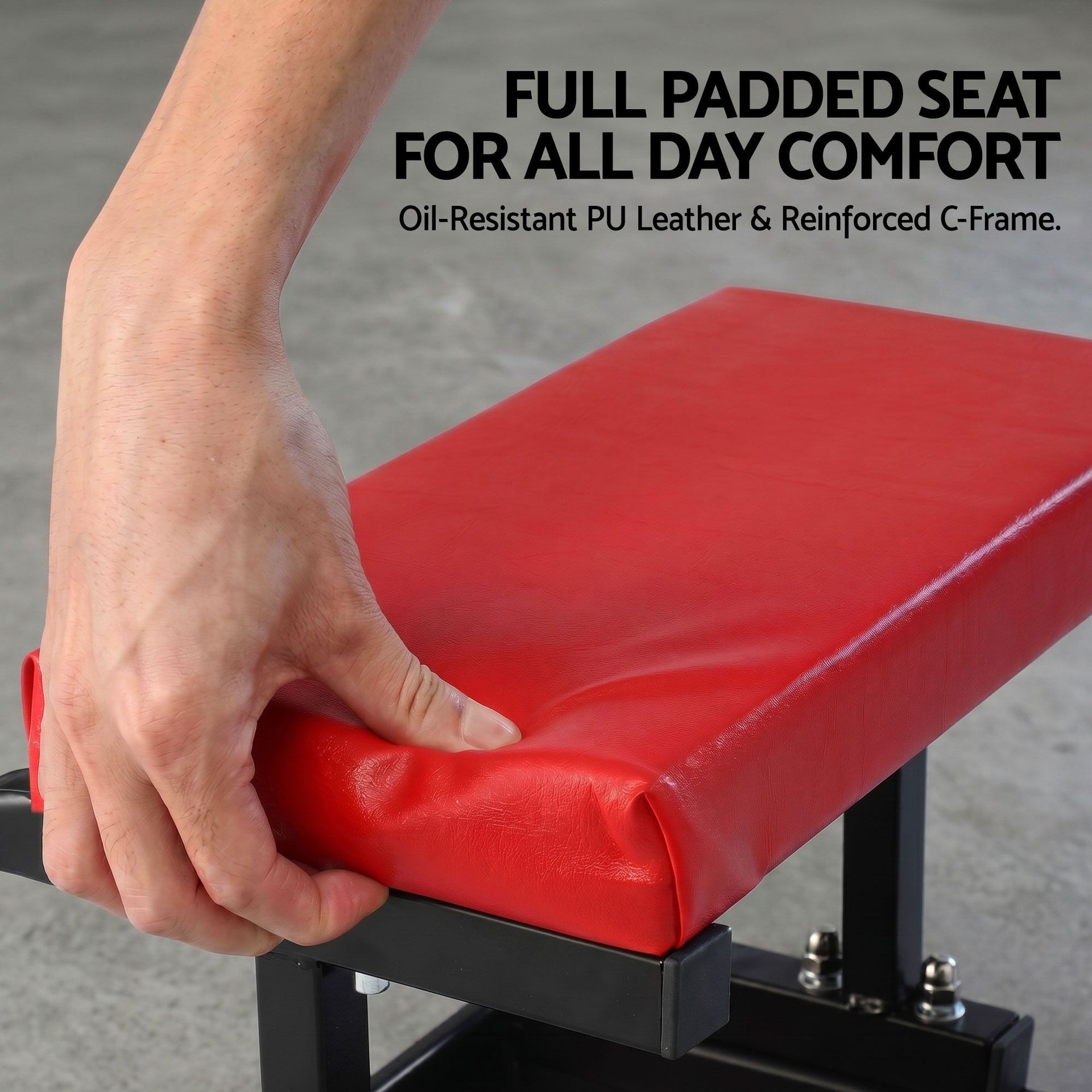 Giantz Creeper Seat Rolling Mechanic Stool with Tool Tray Heavy Duty 36x36cm Giantz