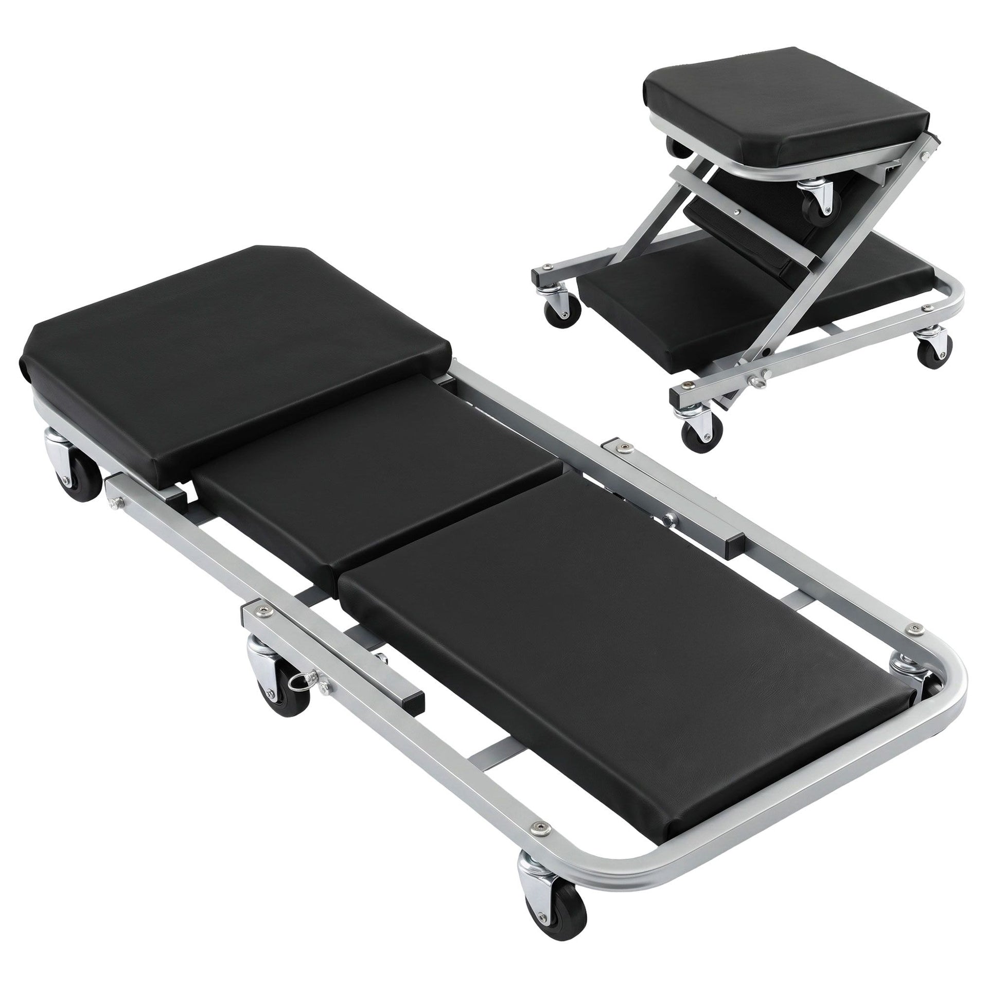Giantz Garage Creeper 2-in-1 Mechanic Stool Rolling Automotive Z Creeper Seat Awezingly