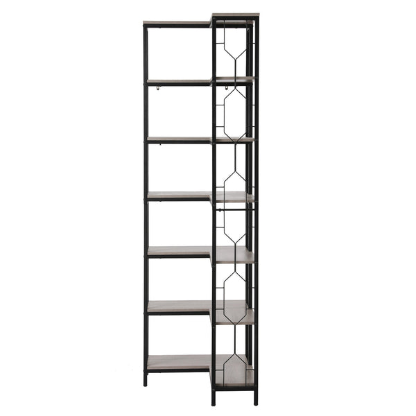 Artiss 6 Tiers Bookshelf Corner Shelf Bookcase Display Shelves Oak Awezingly