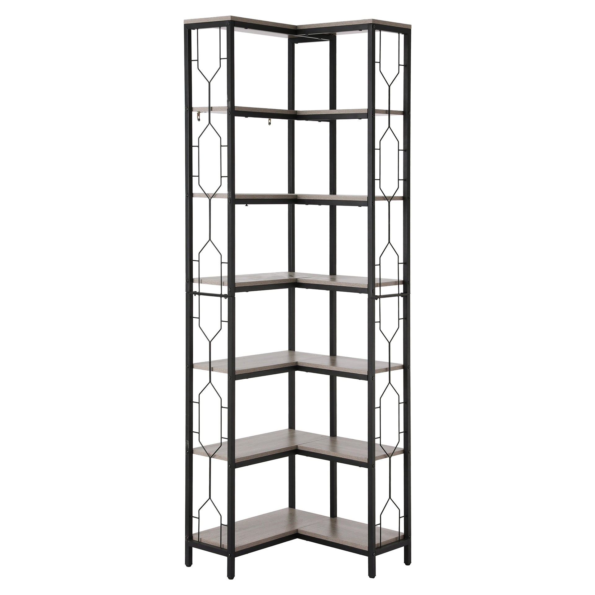 Artiss 6 Tiers Bookshelf Corner Shelf Bookcase Display Shelves Oak Awezingly