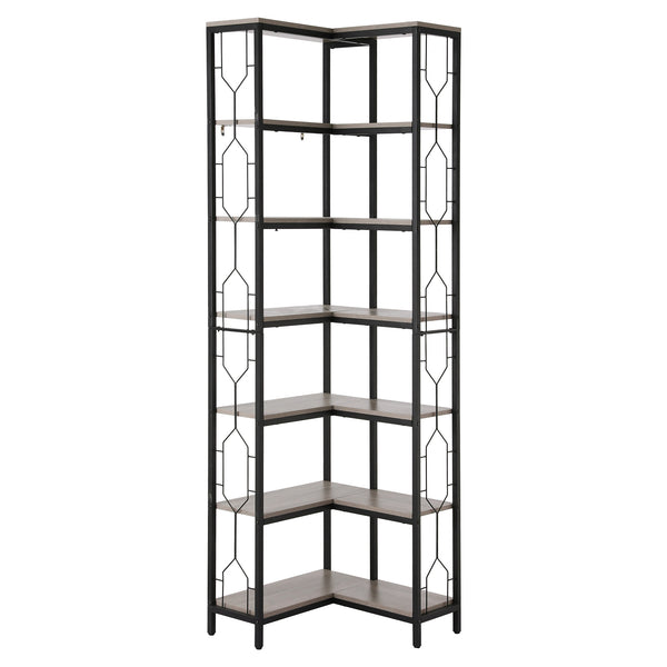 Artiss 6 Tiers Bookshelf Corner Shelf Bookcase Display Shelves Oak Awezingly