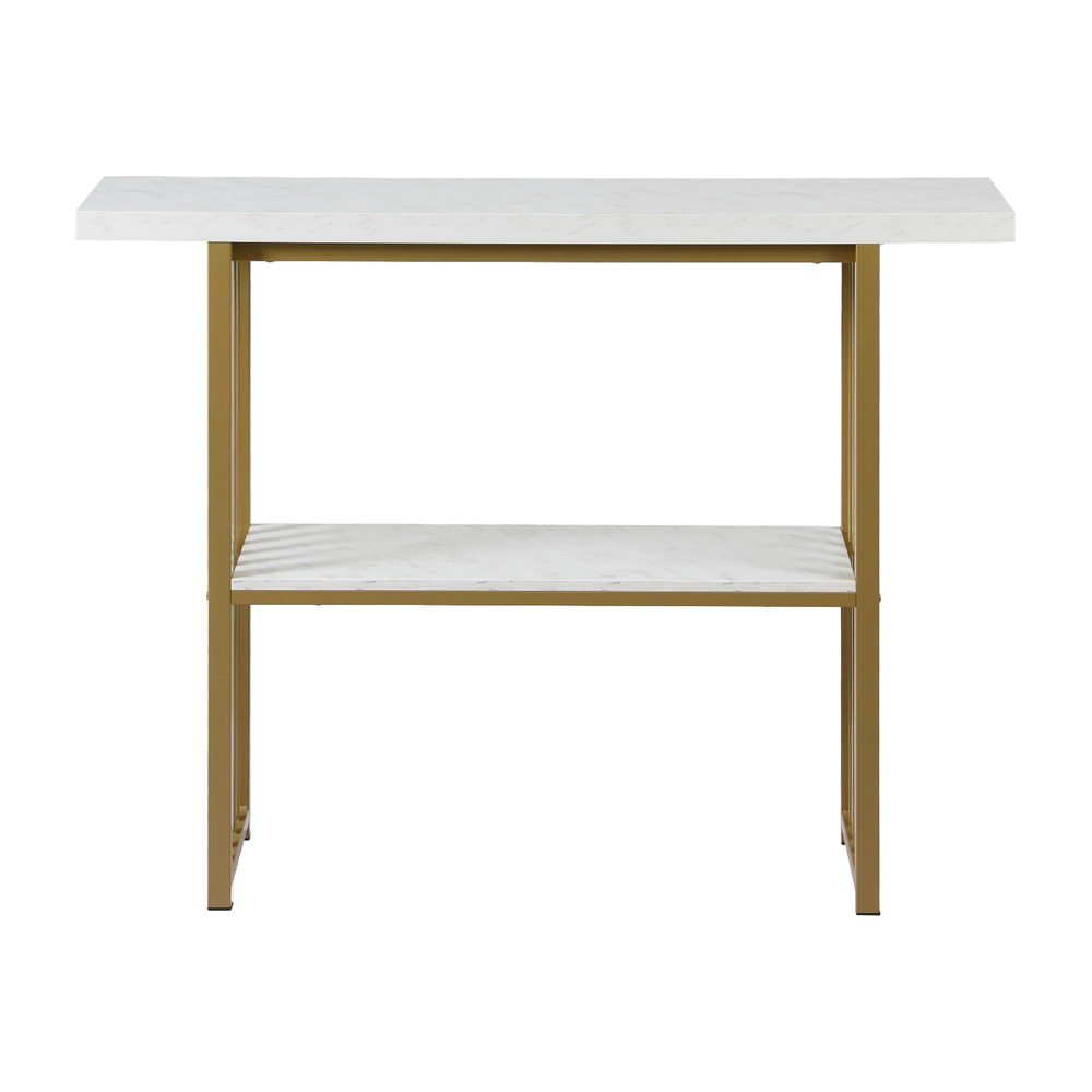 Artiss Console Table Marble Effect White&Gold Awezingly