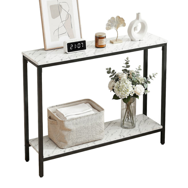 Artiss Console Table Entryway Hallway Display Desk Marble Effect White Awezingly