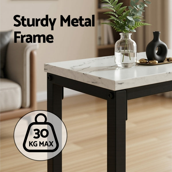 Artiss Console Table Entryway Hallway Display Desk Marble Effect White Awezingly