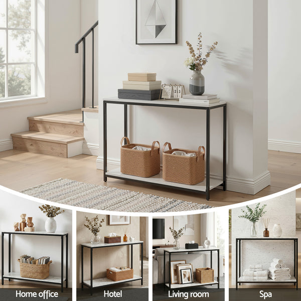 Artiss Console Table Entryway Hallway Display Desk Marble Effect White Awezingly