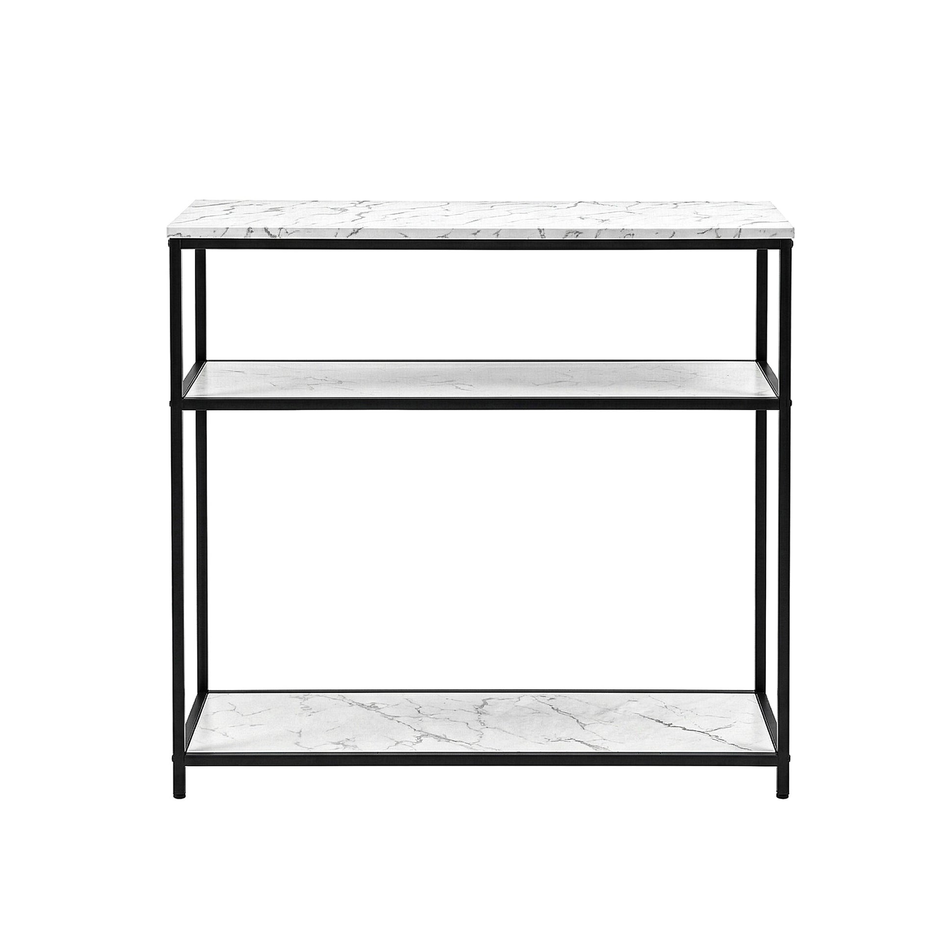 Artiss Console Table Marble Effect 3-Tier Sofa Entryway Side Table 90CM White Awezingly