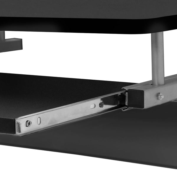 Artiss Metal Pull Out Table Desk - Black Artiss