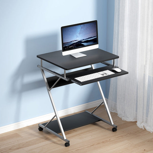 Artiss Metal Pull Out Table Desk - Black Artiss