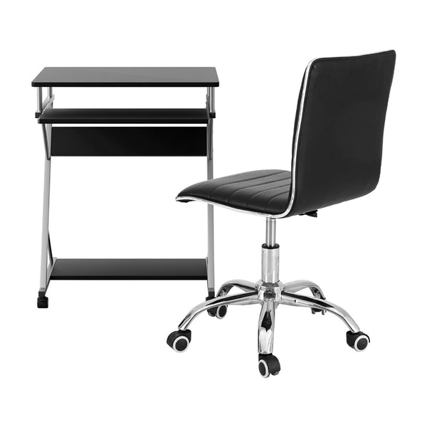 Artiss Computer Desk Office Chair Set Desks with Keyboard Shelf Try Black Awezingly