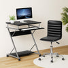 Artiss Computer Desk Office Chair Set Desks with Keyboard Shelf Try Black