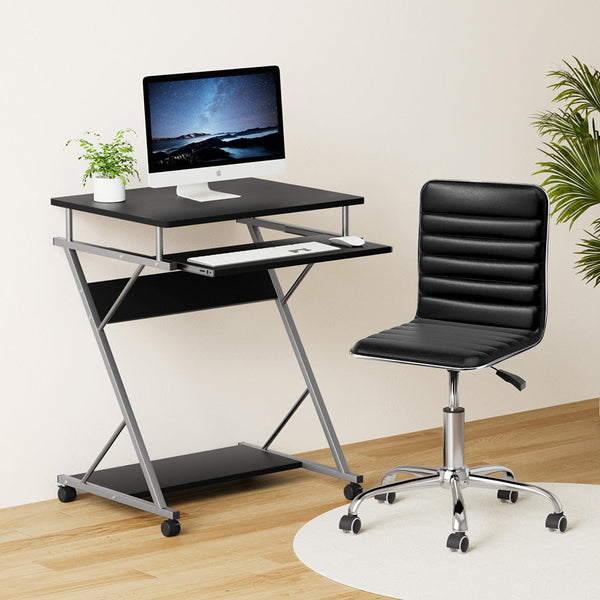 Artiss Computer Desk Office Chair Set Desks with Keyboard Shelf Try Black Awezingly