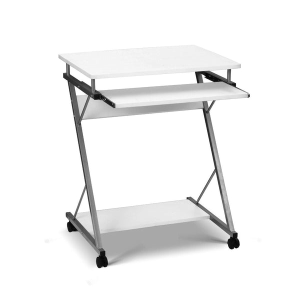 Artiss Metal Pull Out Table Desk - White Artiss