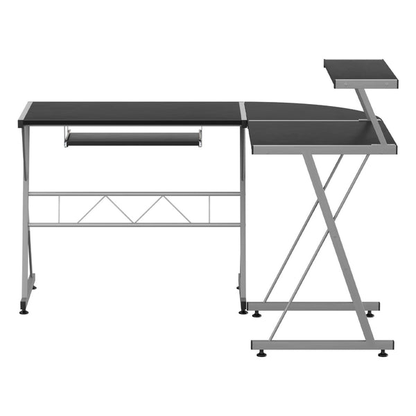 Artiss Corner Metal Pull Out Table Desk - Black Artiss