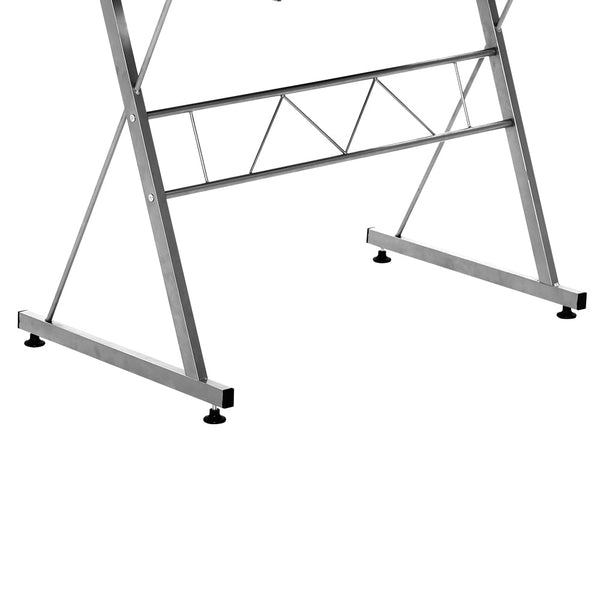 Artiss Corner Metal Pull Out Table Desk - White Artiss