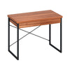 Artiss Metal Desk with Drawer - Walnut