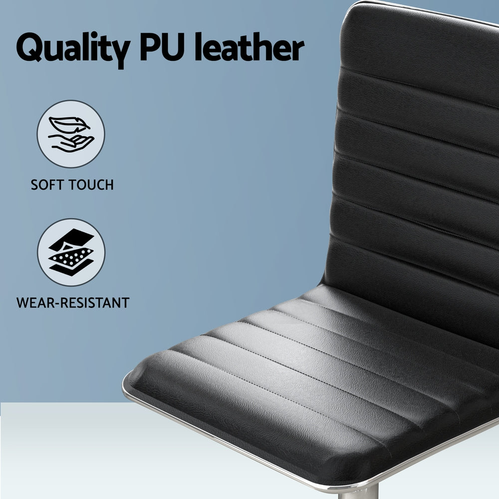 Artiss Computer Desk 120cm Executive Office Chairs Set PU Leather Low Back Black Artiss
