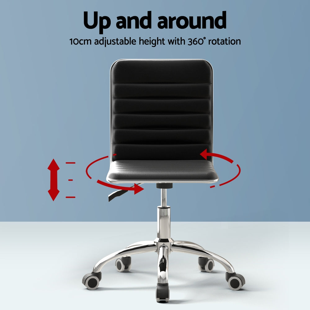 Artiss Computer Desk 120cm Executive Office Chairs Set PU Leather Low Back Black Artiss