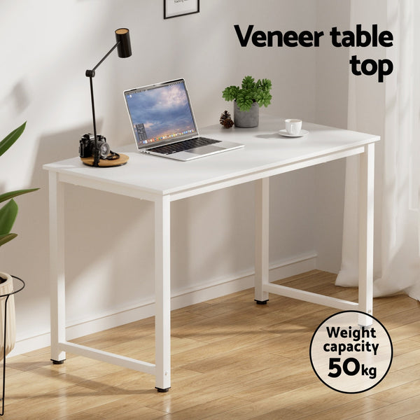 Artiss Computer Desk 120cm Executive Office Chairs Set PU Leather Low Back White Artiss