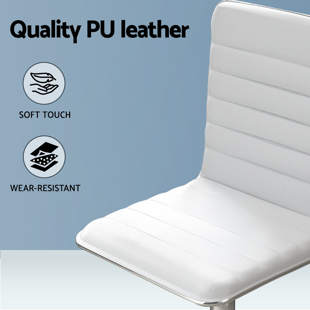 Artiss Computer Desk 120cm Executive Office Chairs Set PU Leather Low Back White Artiss