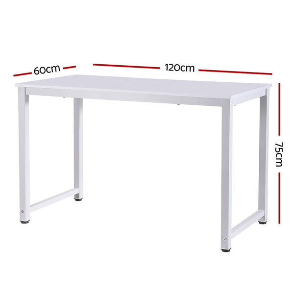 Artiss Computer Desk Home Office Study Table White 120CM Artiss