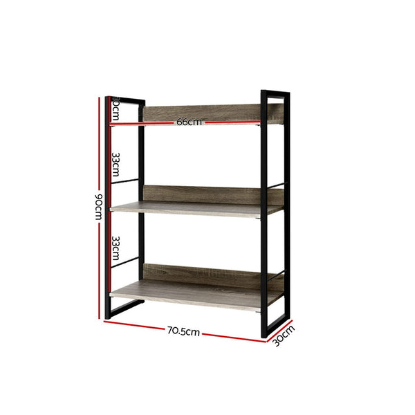 Artiss 3 Tier Bookshelf Display Shelves Wooden Book Shelf Wall Corner Bookcase Storage Artiss