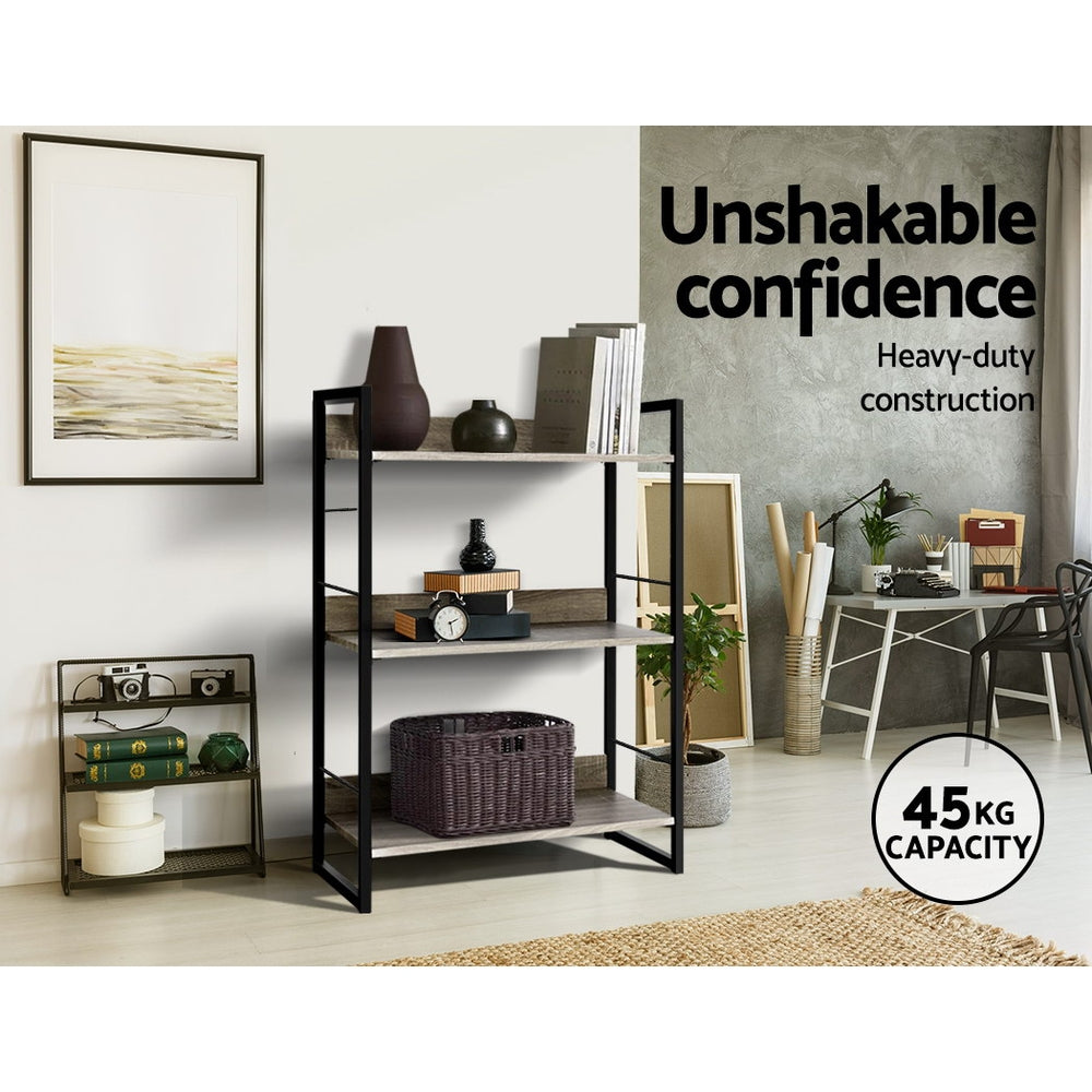 Artiss 3 Tier Bookshelf Display Shelves Wooden Book Shelf Wall Corner Bookcase Storage Artiss