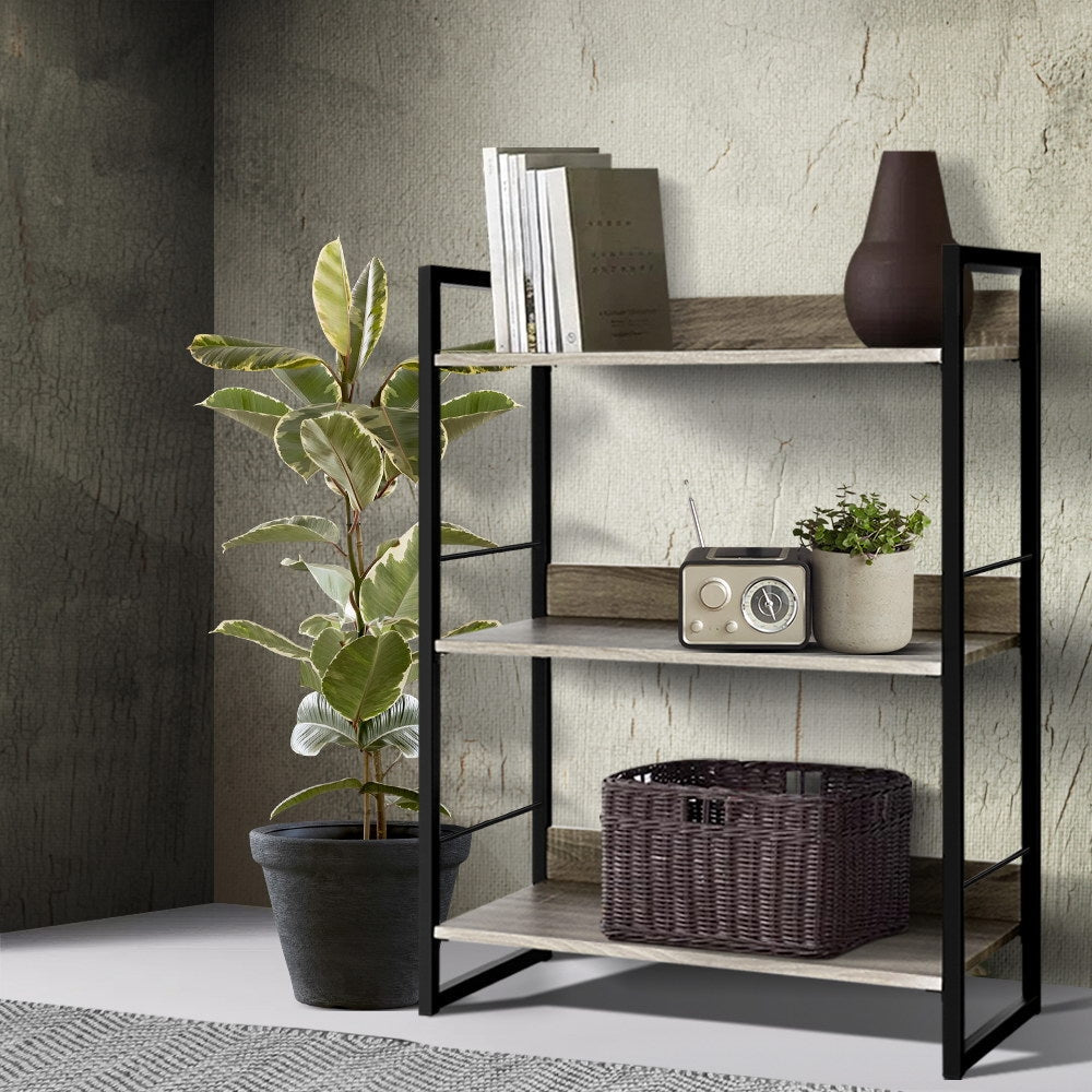 Artiss 3 Tier Bookshelf Display Shelves Wooden Book Shelf Wall Corner Bookcase Storage Artiss