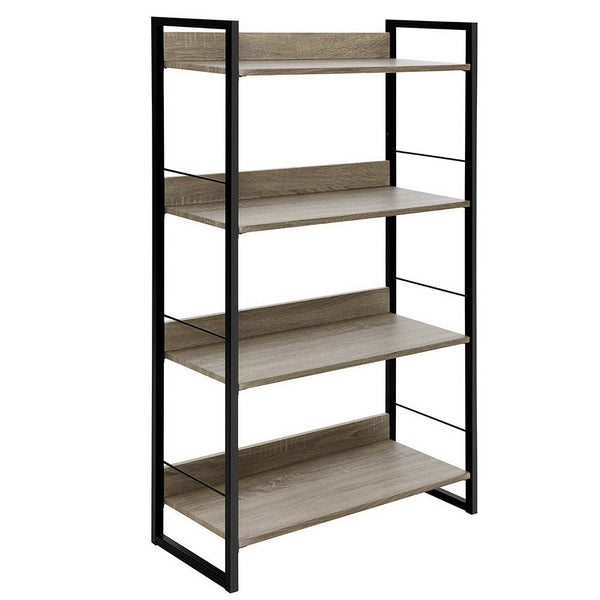 Artiss 4 Tier Book Shelf Display Shelves Corner Wall Wood Metal Stand Hollow Storage Artiss