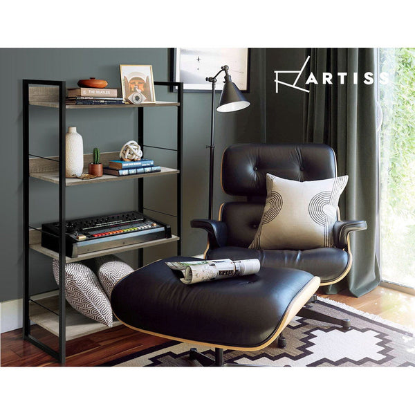 Artiss 4 Tier Book Shelf Display Shelves Corner Wall Wood Metal Stand Hollow Storage Artiss