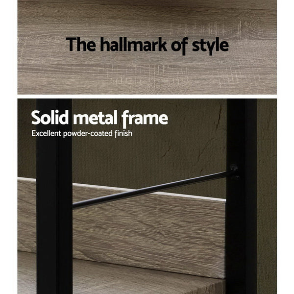 Artiss 4 Tier Book Shelf Display Shelves Corner Wall Wood Metal Stand Hollow Storage Artiss