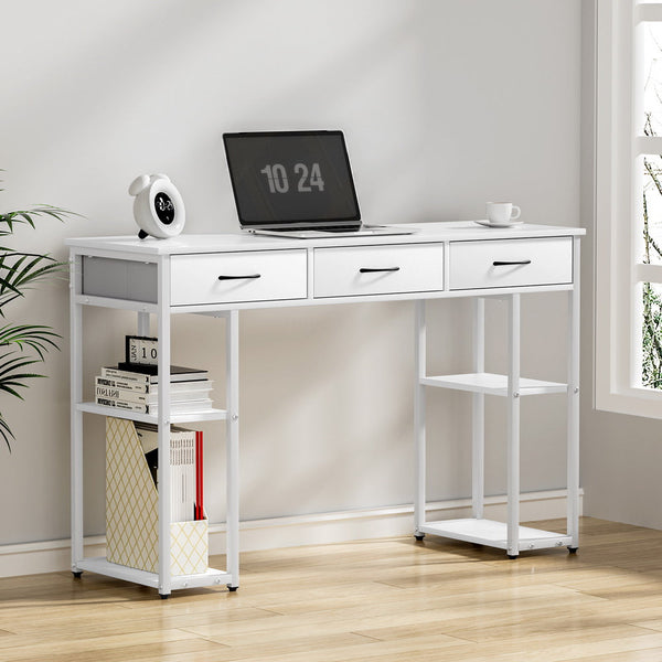 Artiss Computer Desk Drawer Shelves Study Table 120CM White Artiss