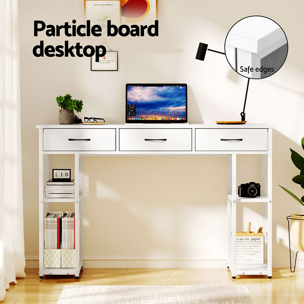 Artiss Computer Desk Drawer Shelves Study Table 120CM White Artiss