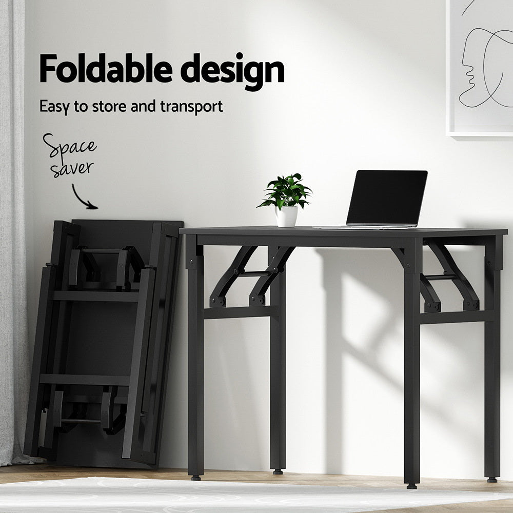 Artiss Computer Desk Mesh Office Chair Set Foldable Home Study Table Black Artiss