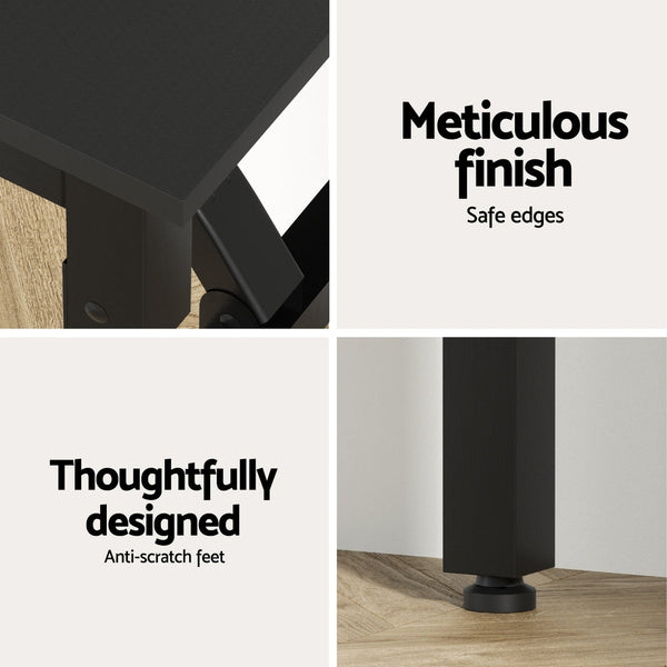 Artiss Computer Desk Laptop Table Bookshelf Desk Storage Rack Office Study Black Artiss