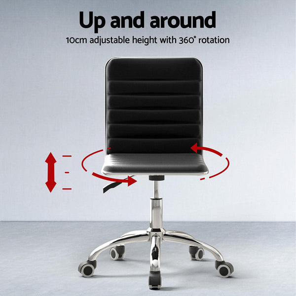 Artiss Computer Desk Office Chair PU Leather Set Foldable Home Study Table Black Artiss