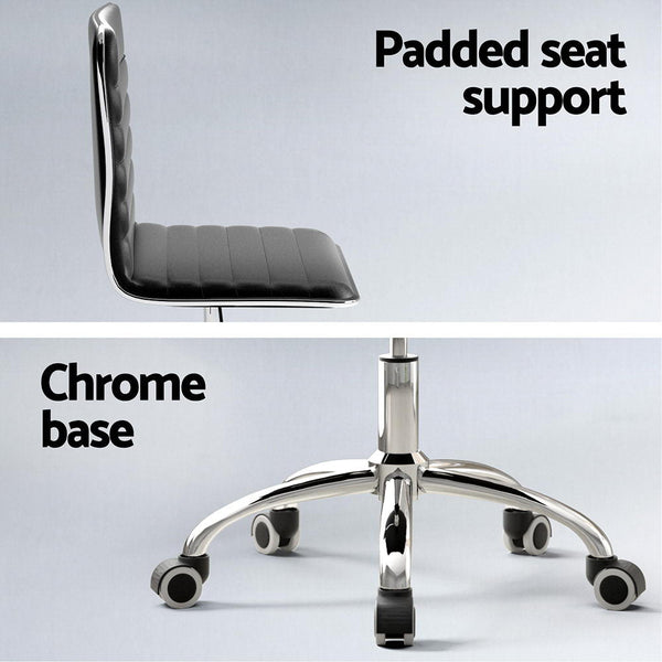 Artiss Computer Desk Office Chair PU Leather Set Foldable Home Study Table Black Artiss